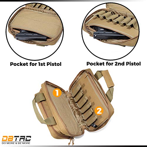 DBTAC Gun Range Bag XS | Tactical 1~2 Pistol Bag Firearm Shooting Case with Lockable Zipper for Handguns and Ammo (Tan) - Thumbnail 2