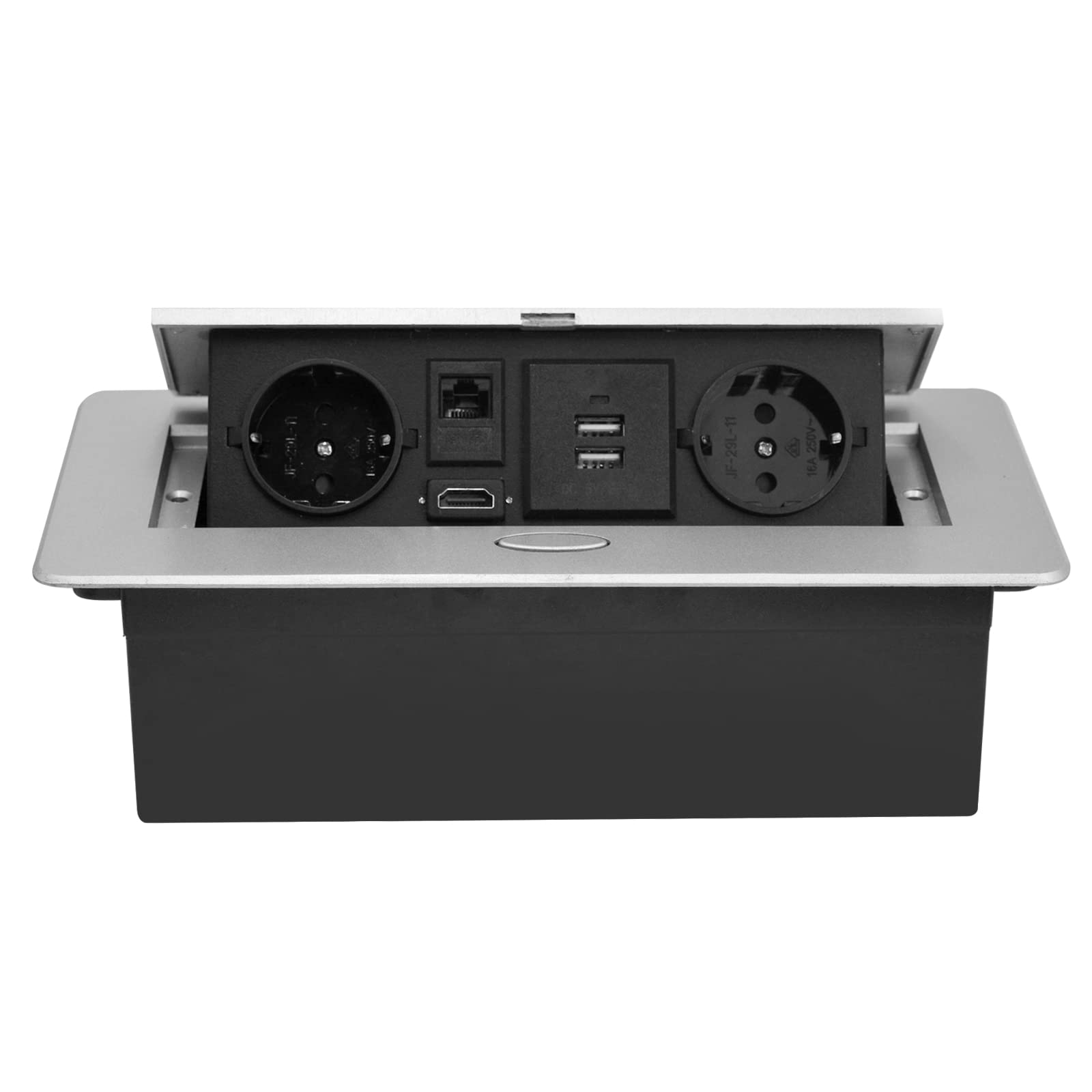 Regletas de Enchufes,Enchufe Multiple Retractible para Escritorio con 2 Enchufes EU,Regletas Enchufes con 2 Puertos USB+Type C para Encimera,Cocina,Taller — view 11