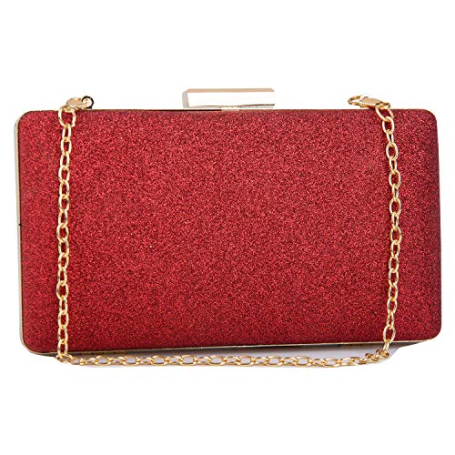 Crossbody Clutch Evening Bag for Women Formal Classic Clutch Handbag Purse Totes, Red