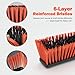 JEHONN 24” Wide Push Broom Outdoor Heavy Duty with 63 inches Long Handle, Stiff Bristle Commercial Industrial Brush for Garage Warehouse Shop Garden Patio Deck Yard Street (Red)