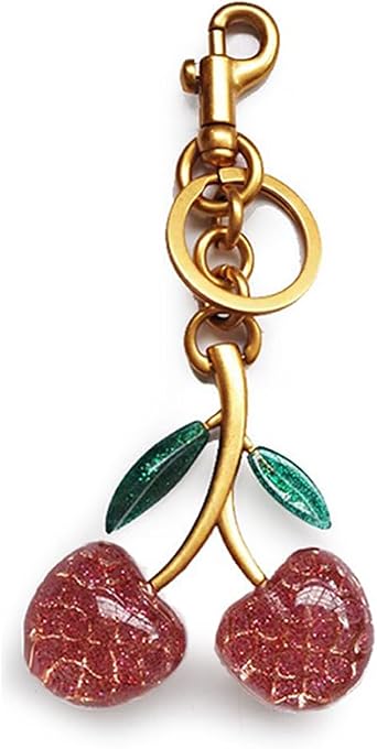 Keychain Cherry Bag Charms Purse Key Chains Women Cute Car keyrings leather handbags Fashion Enthusiasts