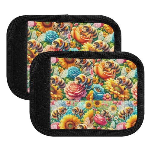 Cute Bees �J���t���ȉ� ���Q�b�W�n���h�� ���b�v �\�t�g�n���h���J�o�[ �\�t�g�O���b�v �n���h���J�o�[ �X�[�c�P�[�X�V���b�s���O�o�b�O�p, ���킢���I�̃J���t���ȉ�, one sizex4