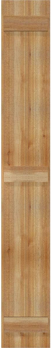 Ekena Millwork RBJ06S11X077RWR TimberCraft Two 5 3/8" Boards Joined Board-n-Batten, Rustic Wood Shutters (Per Pair), 10 3/4"W x 77"H, Rough Sawn Western Red Cedar
