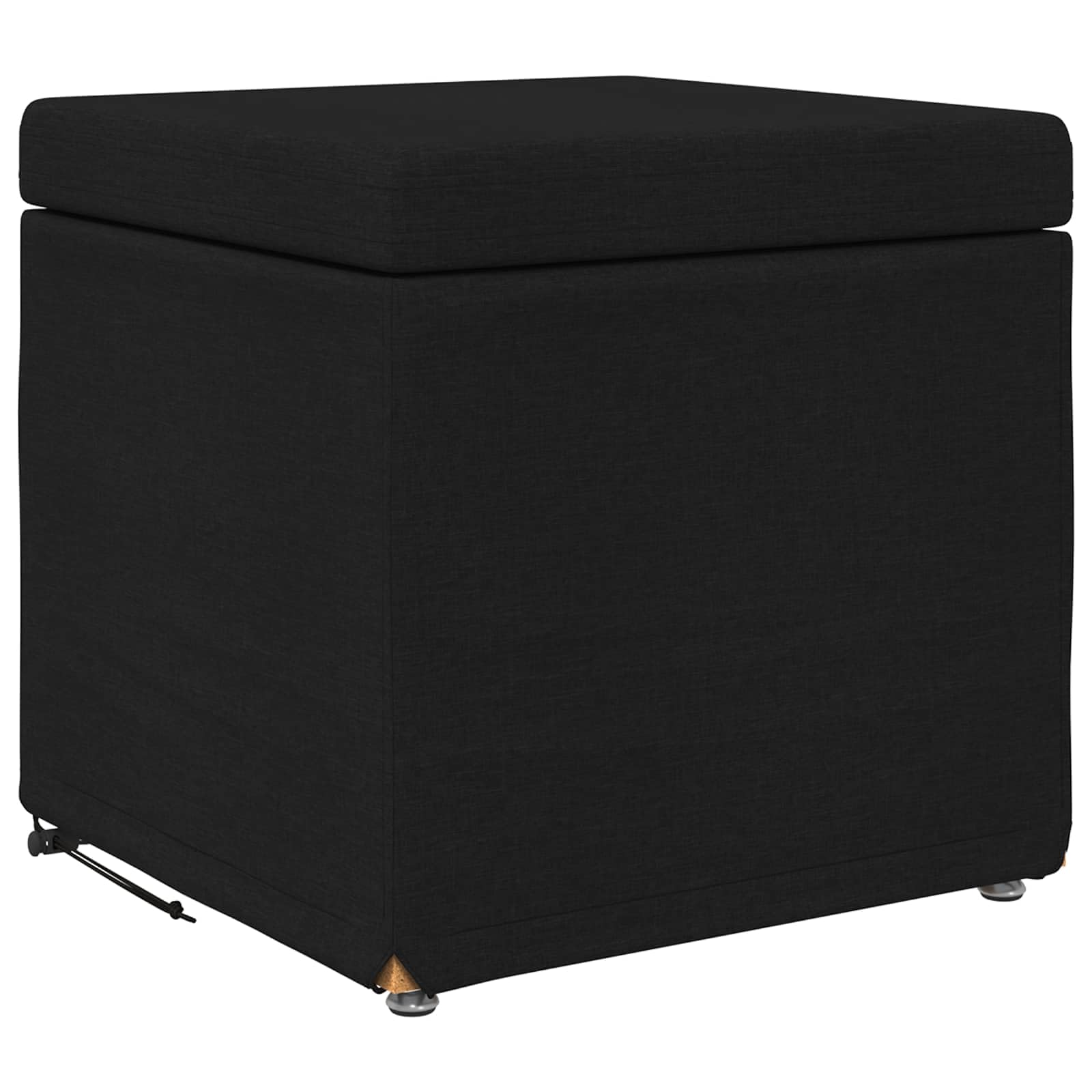 Sgabello nero, 41 x 41 x 40 cm, tessuto e legno, ingegneria