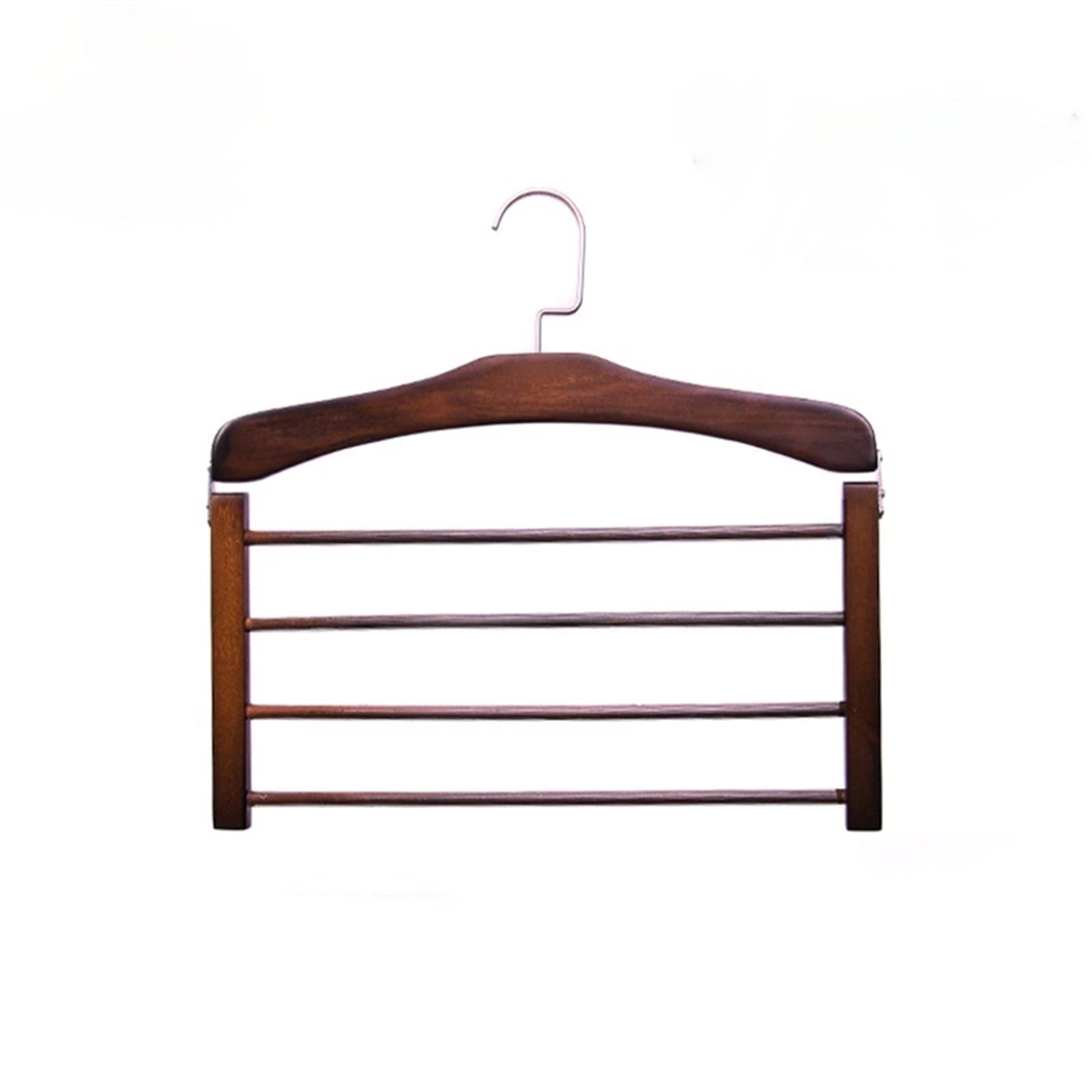 NGDFGR 1Pcs Hangers For Clothes Pants Closet Wooden Trouser Jeans Scarf Organizer Storage 4 Layer Multiple Pants Hanger Wardrobe Storage Hanger Skirt Hangers (B),B