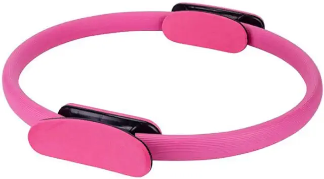 YMZ Pilates Circle Multicolor Yoga Ring mit Halbmond Griff - Yoga Pude