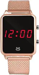 Relógio Analógico à Prova D'Água Dourado Feminino Banhado Inox Digital LED Qualidade Premium Pulseira Silicone Ajustável Presente Mulher