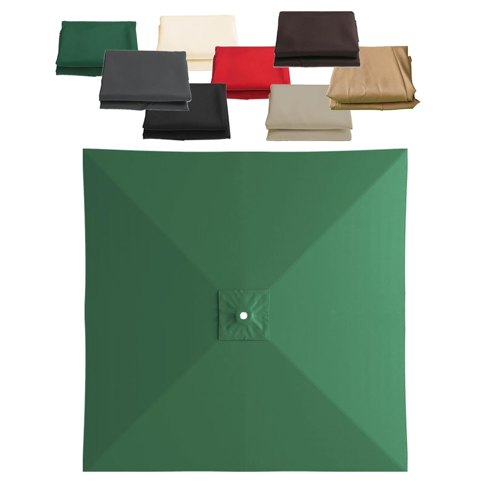 GAOXIAO Sun Umbrella Replacement Canopy, Outdoor Parasol Canopy Fabric Cover Anti-UV Garden Cantilever Offset Top Cover Cloth for Patio Backyard Courtyard Lawn Dark green 2.5m 8ribs