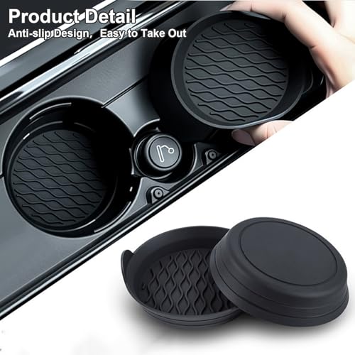 Portavasos para carro silicona negro 4 piezas miniatura 3