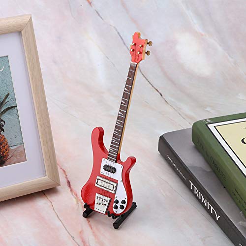 Cyrank Mini réplique de Guitare, modèle de Guitare Miniature modèle d’instrument de Guitare Ornements réplique de Guitare Basse Miniature Rouge avec Support et étui - Les Beatles, Paul McCartney, John Lennon, RIngo Starr, George Harrison Cyrank Mini réplique de Guitare, modèle de Guitare Miniature modèle d'instrument de Guitare Ornements réplique de Guitare Basse Miniature Rouge avec Support et étui – Image 6