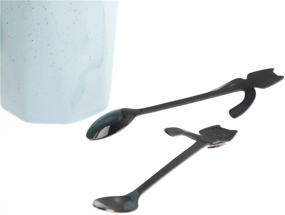 Creative Product 4 Pcs/Set Coffee Spoon Mini Cat Hugging Kitty Spoon,Tea Soup Sugar Dessert Appetizer Seasoning Bistro Spoon,Hanging Cup Spoon by OBANGONG