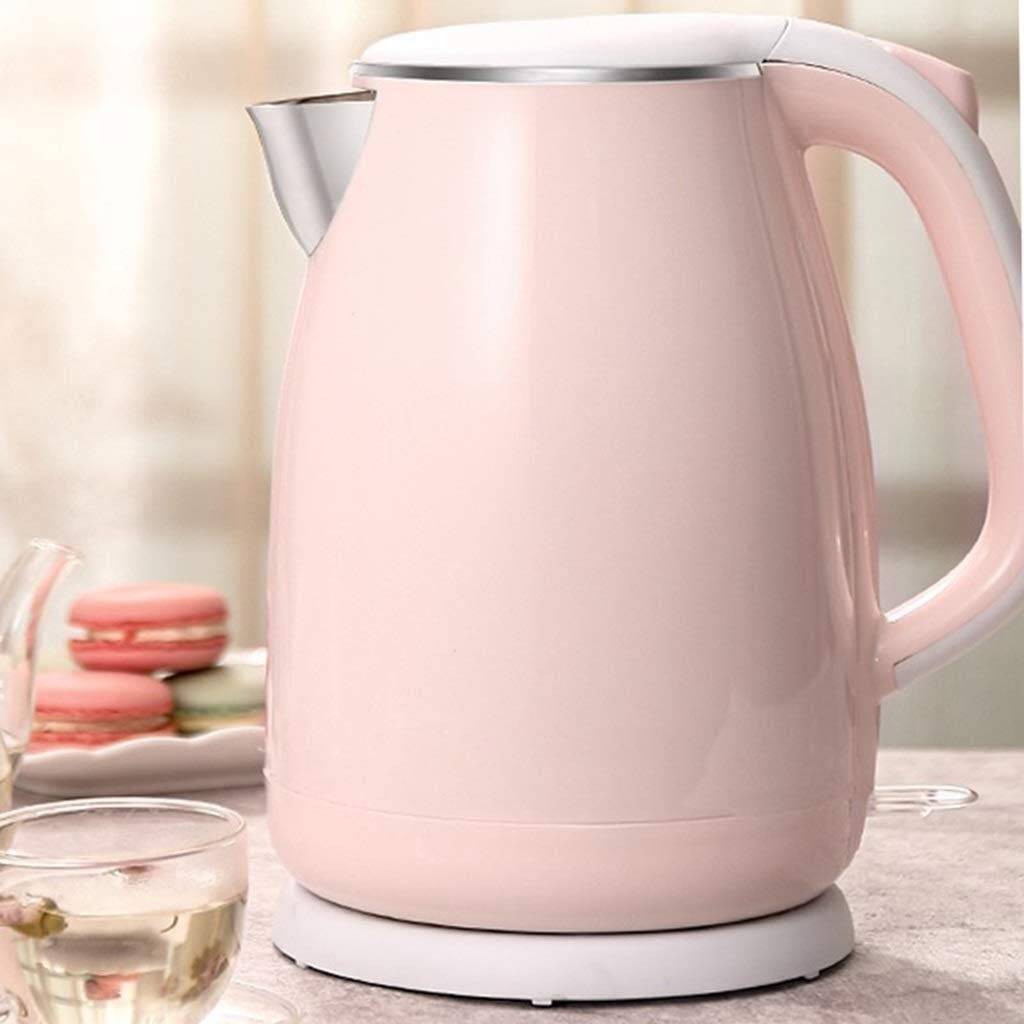 Hervidor Eléctrico Portátil, Jarra, Hervidor Eléctrico de Acero Inoxidable de 1,8 Lapertura de la Tapa Del Hervidor Dos Hogares Pequeños Inteligentes Rápido/Rosa/Blanco/Rosa