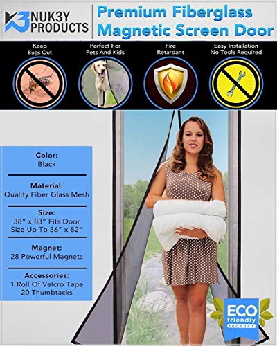 Magnetic Screen Door Mesh Curtain with Durable Fiberglass New 2020 Design Full Frame