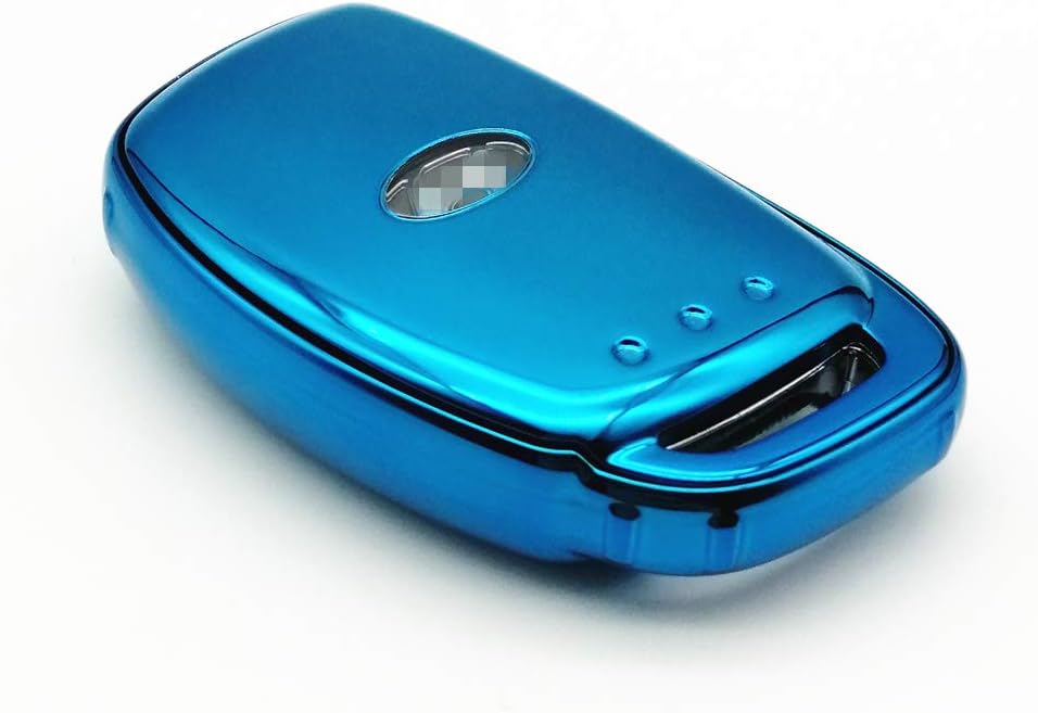 Blue TPU Key Fob Case Cover Remote Shell Holder Skin Protector with Keychain for Hyundai 2019 2020 2021 Elantra Tucson Venue Ioniq 2018 Sonata 3 4 Buttons