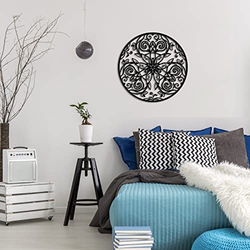 Rnnjoile Flower Metal Wall Art Mandala Boho Flower Decorative Pattern Metal Floral Art Sculpture Rustic Indoor Outdoor Home Office Yoga Studio Wall Hanging Decor #TOP3
