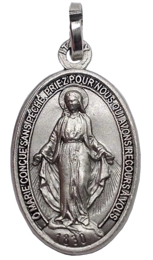 I G J 925 STERLING SILVER THE MIRACULOUS MEDAL - THE ORIGINAL ONE - 100% MADE IN ITALY - THE PATRON SAINTS MEDALS