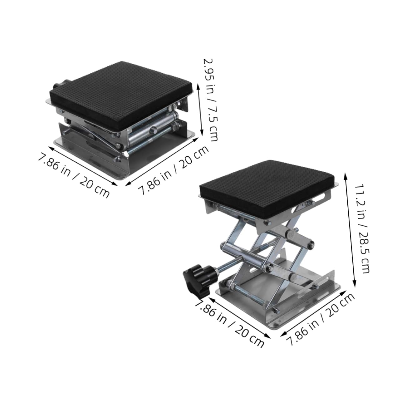 iplusmile 15kg Mesa Elevadora de Laboratorio de Acero Inoxidable Plataforma Ajustable de Gato Elevador de Tijera Rango de Capacidad para Uso Laboratorio