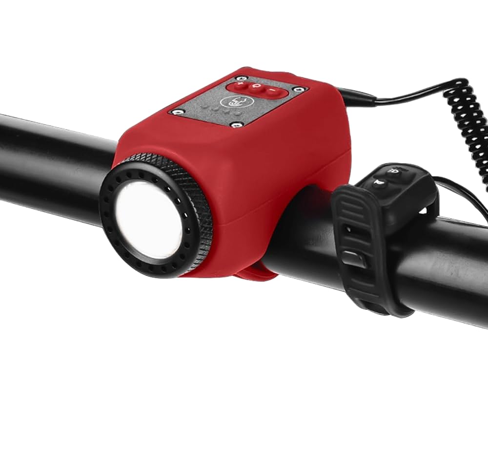 2 in 1 Electric Bike Horn & Bike Light, 110 dB Bicycle Horn with 5 Sound Modes, Rechargeable Battery Waterproof Light for Kids Boys Adults Mountain Bike