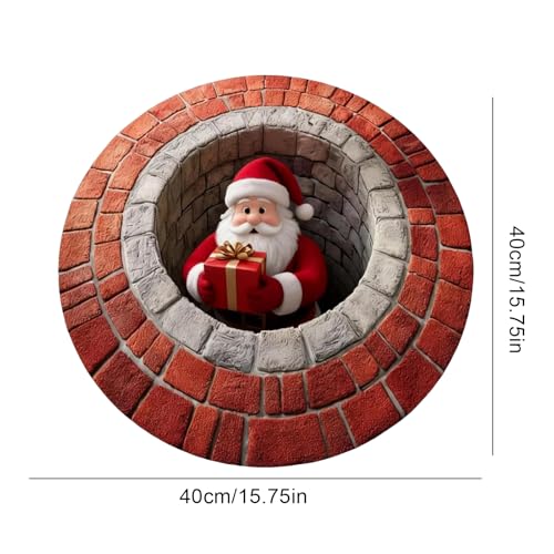 Alfombra navideña para el vestíbulo: textil de Papá Noel con efecto visual tridimensional 6