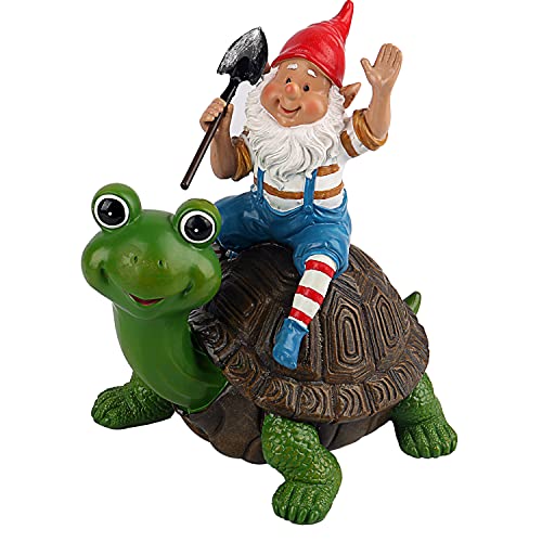 Adorafur Gartenzwerge Statuen Outdoor Schildkröte Figuren Tier Harz Dekor Dekorative Hof Skulptur für Zuhause Rasen Terrasse Cover