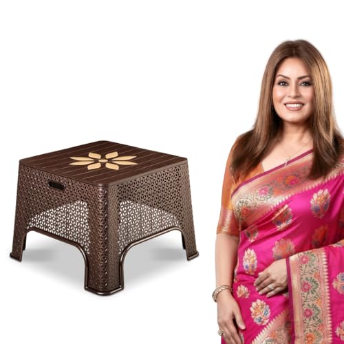 Image of MAHARAJA Plastic Coffee Table for Home & Office, DIY Assembly,(Brown,Set of 1)