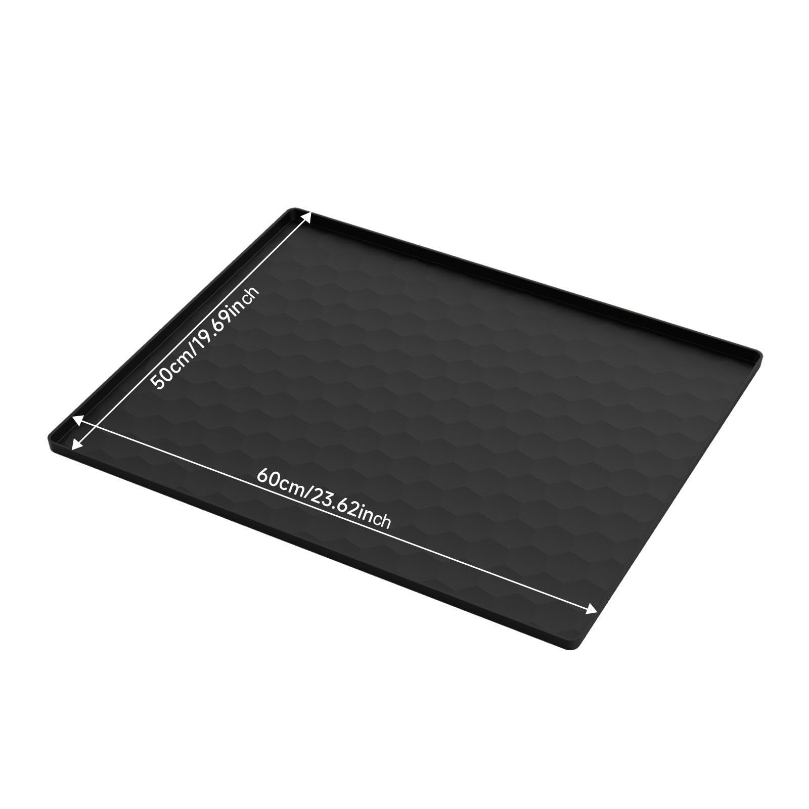 Vassoio Raccogligocce per Mini Frigoriferi E Congelatori, Accessorio Domestico Lavabile per Evitare Fuoriuscite Sotto L'asciugatrice, 60x50 Cm Nero