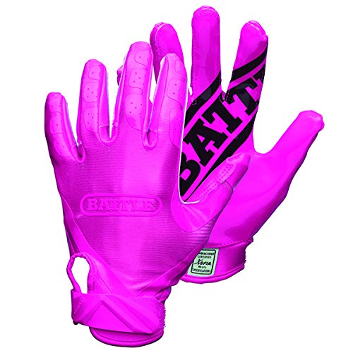 Battle Double Threat Football Gloves – Ultra-Tack Sticky Palm Receivers Gloves – Pro-Style