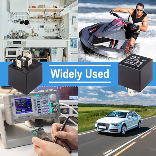 4 PCS Relays, 5 Pin Relay, 40A Waterproof Car Relays, 12V Relay Switch for Electric Cooling Fans, Motor Starters, Automotive Taillights