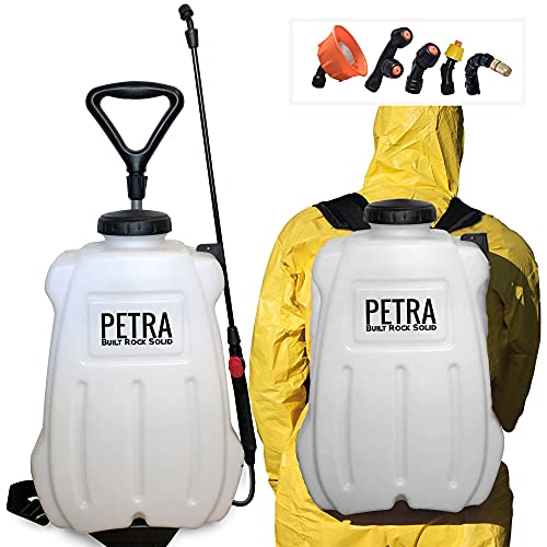 PetraTools 4-Gallon Battery Powered Sprayer, Comes with Multiple Nozzles and Multipurpose Wand, 4X Longer Battery Power, with Custom-Built Cart, HD4100-Pro