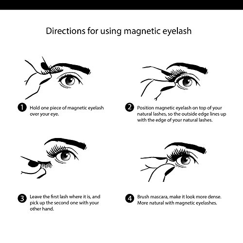 Faith Beauty Magnetic Eyelashes Prime Set(4 pcs) Magnetic Eyelashes 3D Single Magnet Magnetic Eyelashes Reusable Magnetic Eyelashes