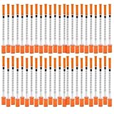 Paquete de 100 herramientas de medición dispensadoras eTrademart de 1 ml con 31 g (8 mm de largo), herramientas de medición de laboratorio con escala transparente, diseño a prueba de fugas y envueltas