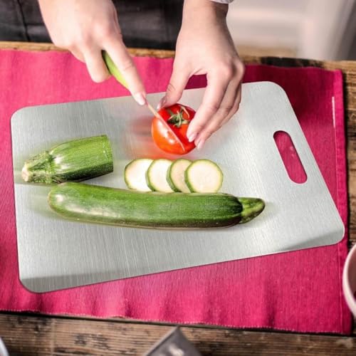 Planches a decouper en acier inoxydable double face pour planche cuisine durable - 3