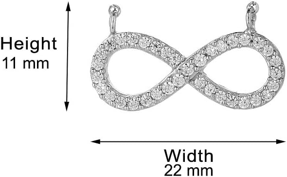 Vanbelle Rhodium Plated 925 Sterling Silver Valentine Theme - Infinity Necklaces with Cubic Zirconia Stones for Women - Valentine's Infinity Studded Pendant-Necklace - Image 3