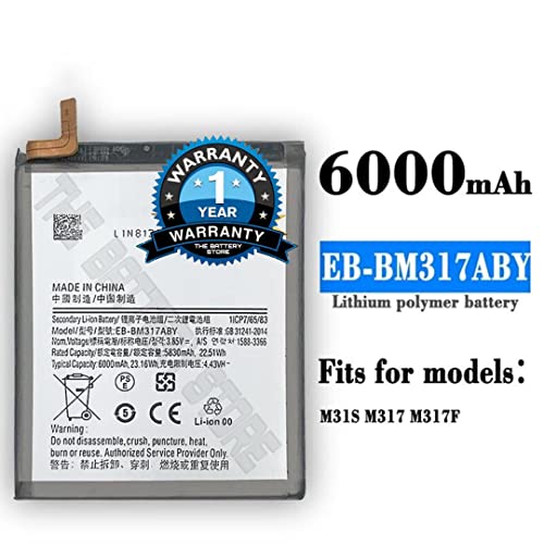 Image of THE BATTERY STORE Original EB-BM317ABY Battery for Samsung Galaxy M31s Battery with 1 Year Warranty and high Capacity Battery Backup.(for Samsung M31S)