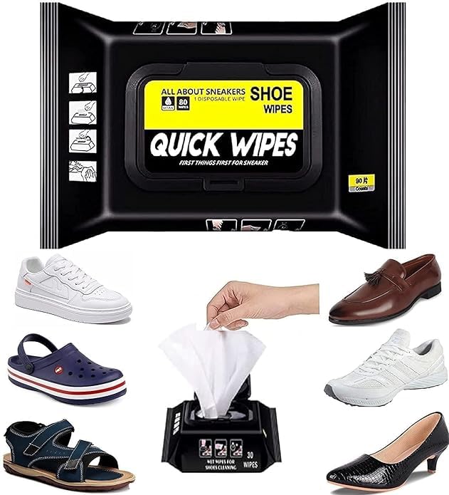 Natural Sneaker & Shoe Cleaner Wipes, Pack of 80, Portable, Disposable, for Removing Dirt & Stains from Footwear, Cars, Motorcycles, Bikes, Boats, Trucks, Buses, Coaches (B0D9FDZDYP) Amazon Price History, Amazon Price Tracker