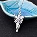 JO WISDOM Arwen Evenstar Necklace,925 Sterling Silver Lord of The Ring Hobbit Pendant Necklace with 5A Cubic Zirconia,Elvish Jewelry for Women