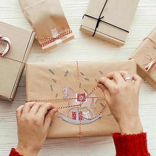 Christmas Ornaments, 12 PCS Wooden Christmas Tree Decorations, 3D Rustic Farmhouse Christmas Ornaments Sets Holiday Hanging Decor Keepsake for Party Holiday Home Decor (12pcs Red)