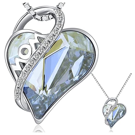 Mamma mamma halsband kedja damer 925 sterling silver för evigt kärlek hjärta hänge halsband smycke gåva till mamma födelsedag jul mors dag, 30*30*5mm, Sterlingsilver, Sterlingsilver,