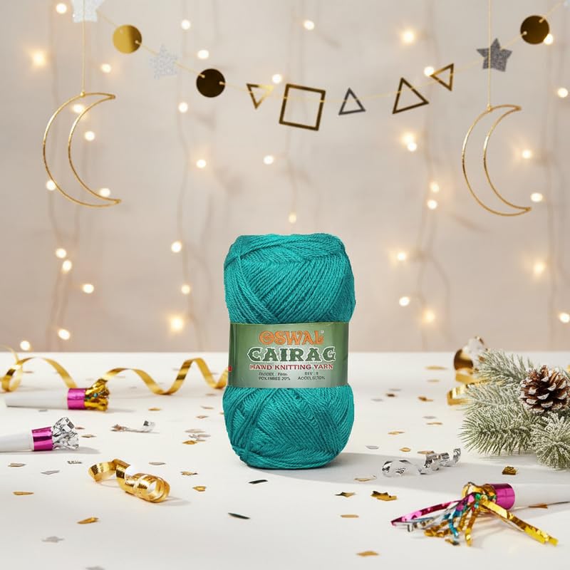 Image of M.G Enterprise Chirag TealSoft Wool Yarn 200 Crochet Yarn for Needle Knitting & DIY Craft