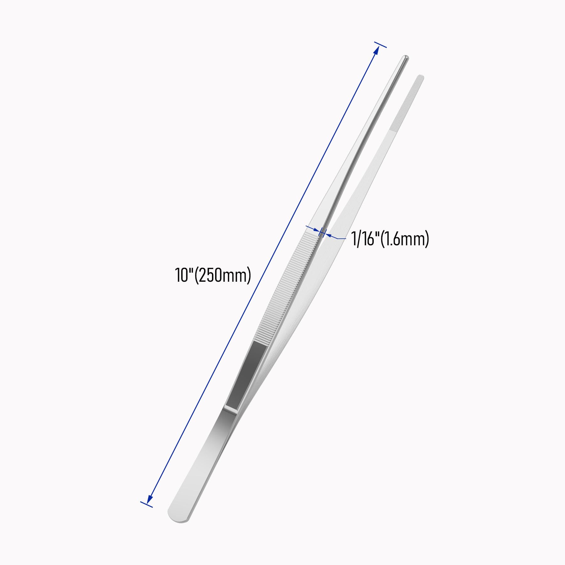 Sourcingmap 3 Pcs 10-Inch Stainless Steel Straight Blunt Tweezers Serrated Tip Daily Garden Tool