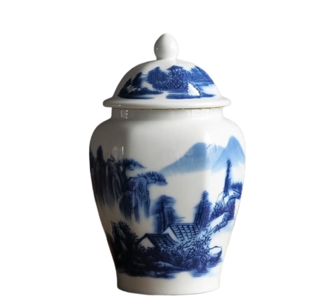 Wazon na imbir, nowoczesny ceramiczny dekoracyjny wazon na kwiaty z pokrywką, porcelanowy słoik na zauszniki do dekoracji stołu