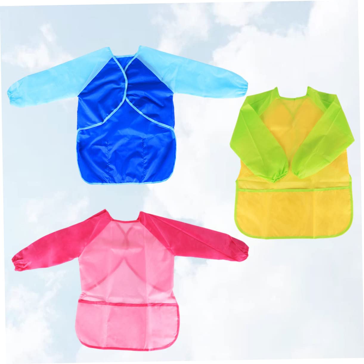 Toyvian 6pezzi Grembiule Per Ragazzo Ragazza Da Maniche Lunghe Protezione Per Disegno e Pittura Facile Da Pulire e Riutilizzabile