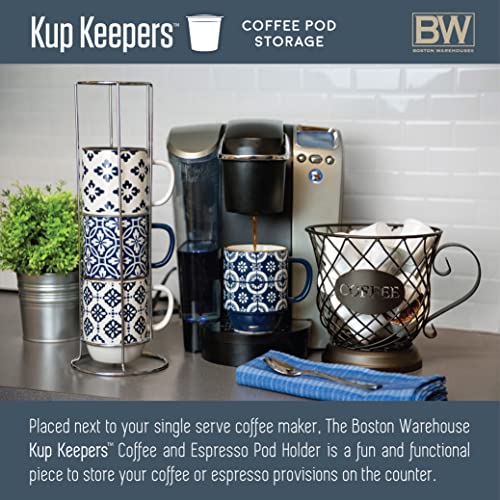 Boston Warehouse Coffee Mug Kup Keeper, Storage Basket,20 Pods #TOP3