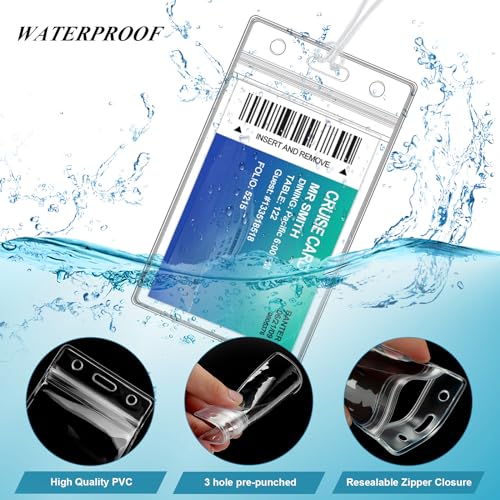 50 Pack Clear Plastic Luggage Bag Tag Holder Badge Label Tag Holder with 50 Pack Luggage Loops Straps for Office Business Travel Supplies4