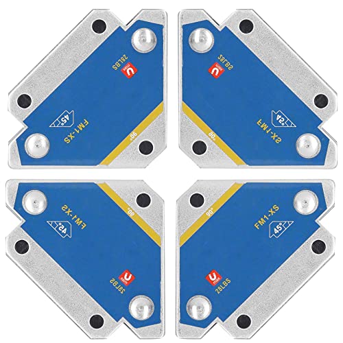 Aimant Soudure, Aimant de Soudure 4 PCS Force de Maintien 12.5kg de Soudure Equerre de Support Positionneur Magnétique 45 ° 90 ° 135° Aimant Soudure Puissant