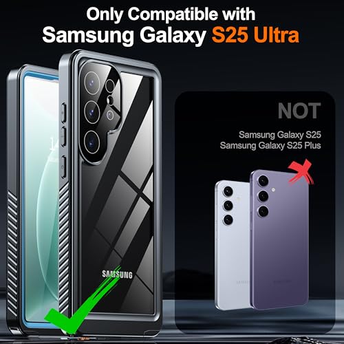 ANTSHARE for Samsung Galaxy S25 Ultra Case Waterproof, [IP68 Underwater] Built-in Screen/Camera Protector, Military Dropproof Full Body Shockproof Protective Phone Case for Galaxy S25 Ultra 6.8"-Blue by ANTSHARE - Image 2