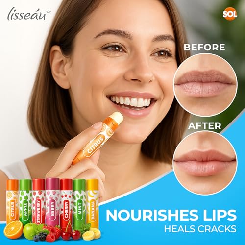 SOL 14pk Womens Lip Balm Set Flavoured Moisturiser with Beeswax & Vitamin E - Fruit Lipbalm for Girls and Teens, Moisturising Balms Multipack Sticks for Dry and Chapped Lips for Daily Use and Gifting - Image 5