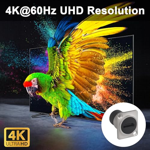 Double adaptateur HDMI 18 Gbit/s type D à vis pour signal 4K stable