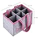 FunX Flaschentasche Prosecco to go - Filztasche für 6 Flaschen - Grau mit Trageschlaufen und Aufdruck - Vielseitig einsetzbar - 19x12x14 cm