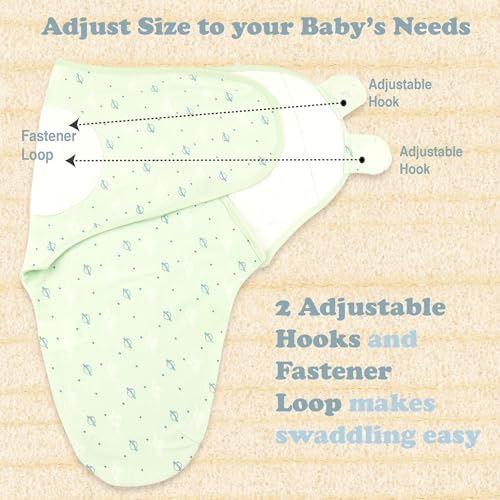 Image of Swaddles for Newborn Boys - 3-Pack Infant Swaddles 0-3 Months - Adjustable Newborn Swaddle Sleep Sack - Soft Organic Cotton Baby Wrap for Safe & Cozy Sleep